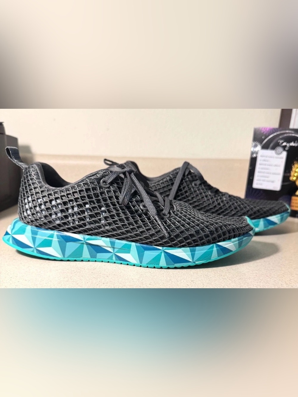 NOBULL Trainers Men's 7.5 / Women's 9 Gray Teal | Toe Tab Repair CrossFit Shoes